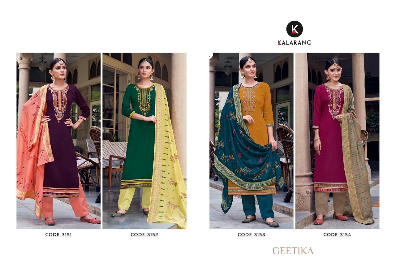 Kalarang Geetika  Silk Dress Material Wholesale