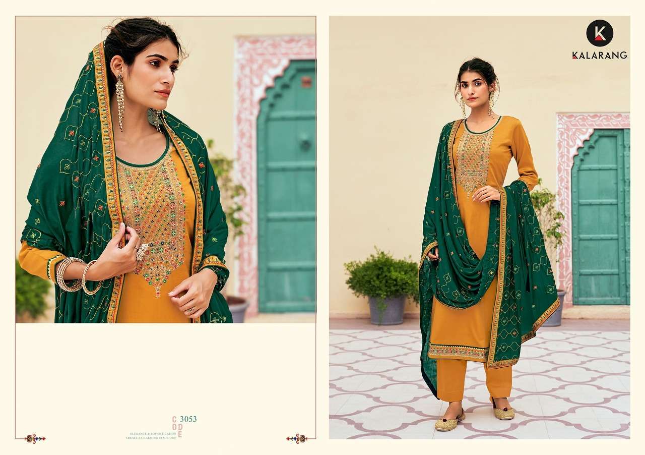 Kalarang Niharika Jam Silk Cotton With Cording Work Dress Material Catalog