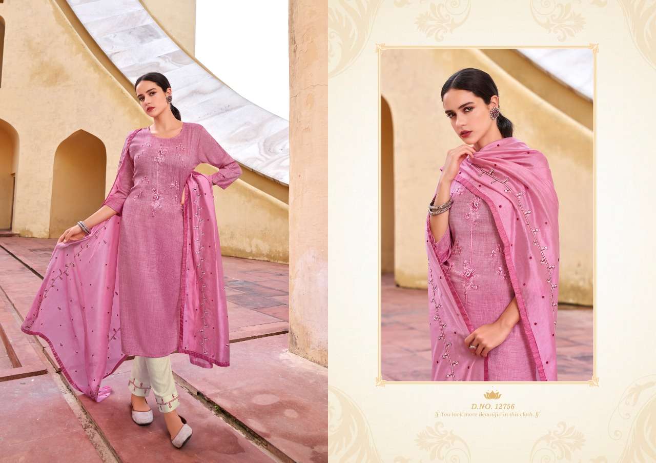 Kalaroop  Aangan Fancy Work Kurti With Pant And Dupatta Catalog