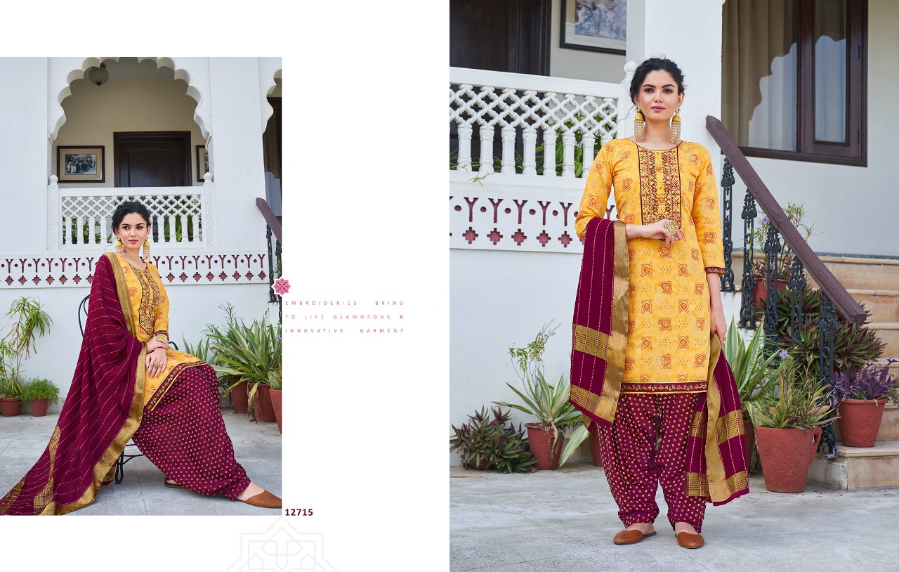 Kalaroop Bandhej Designer Silk Festive Wear Dress Materials Catalog