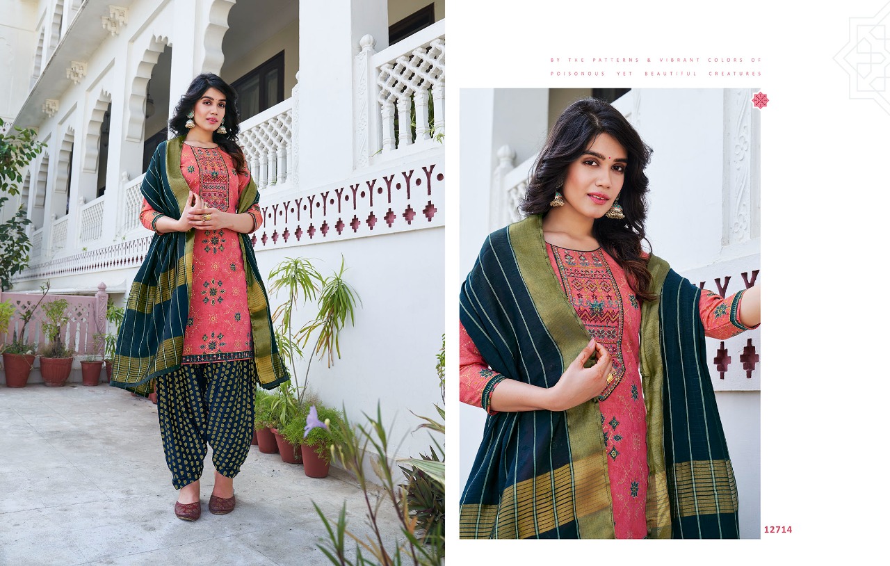 Kalaroop Bandhej Designer Silk Festive Wear Dress Materials Catalog