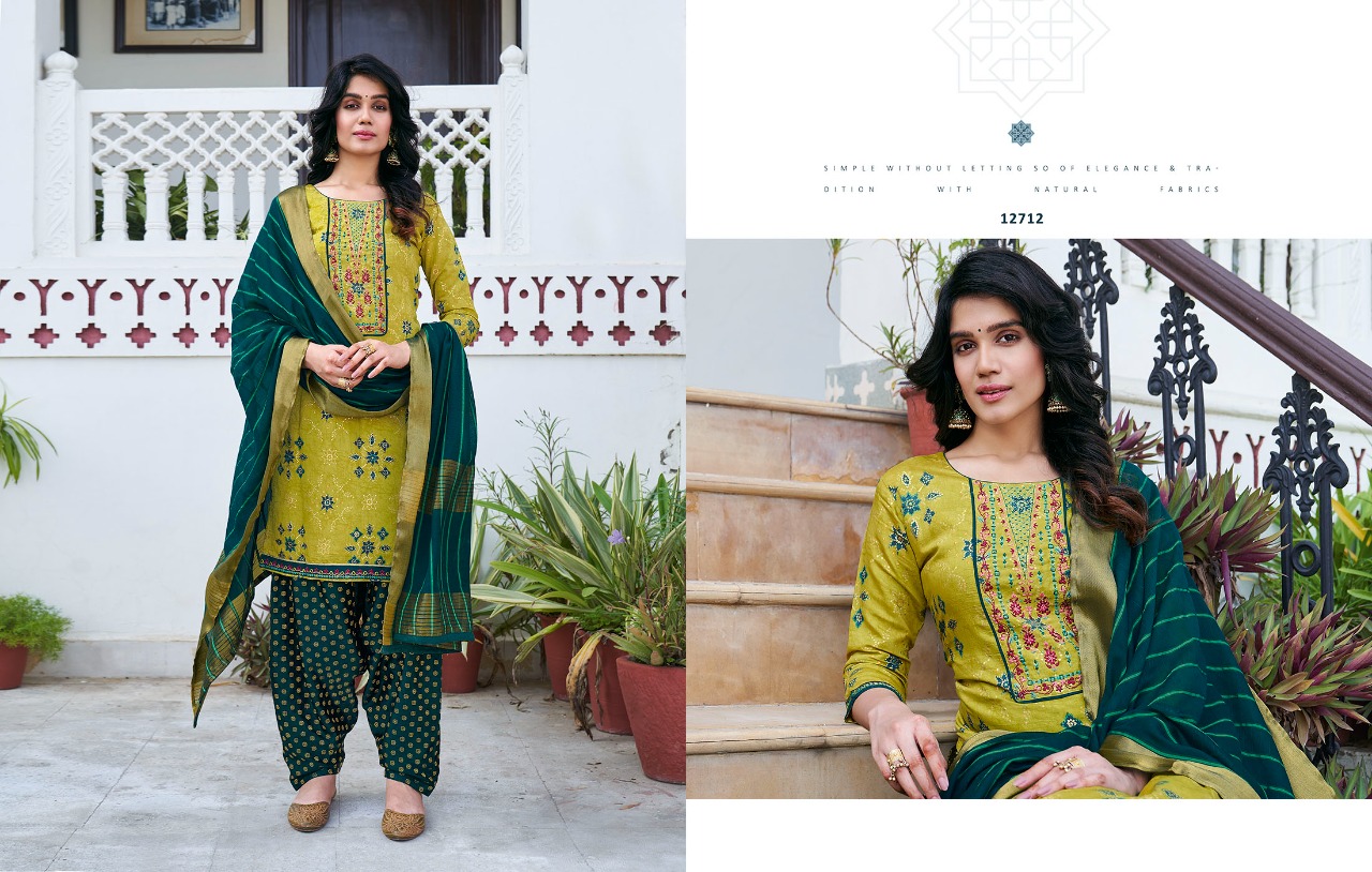 Kalaroop Bandhej Designer Silk Festive Wear Dress Materials Catalog
