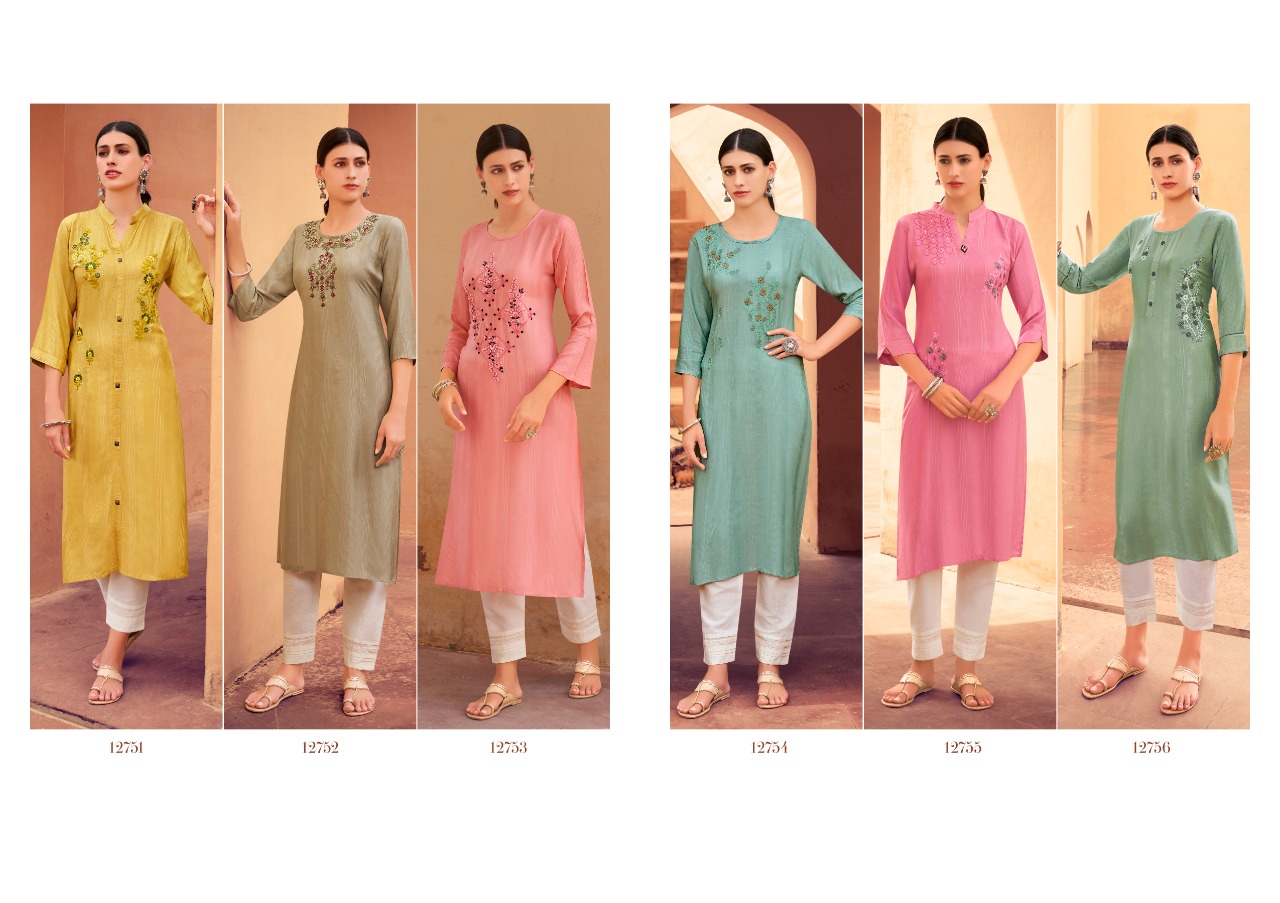 Kalaroop Kashvi Designer   Casual Wear Embroidery Kurti Catalog