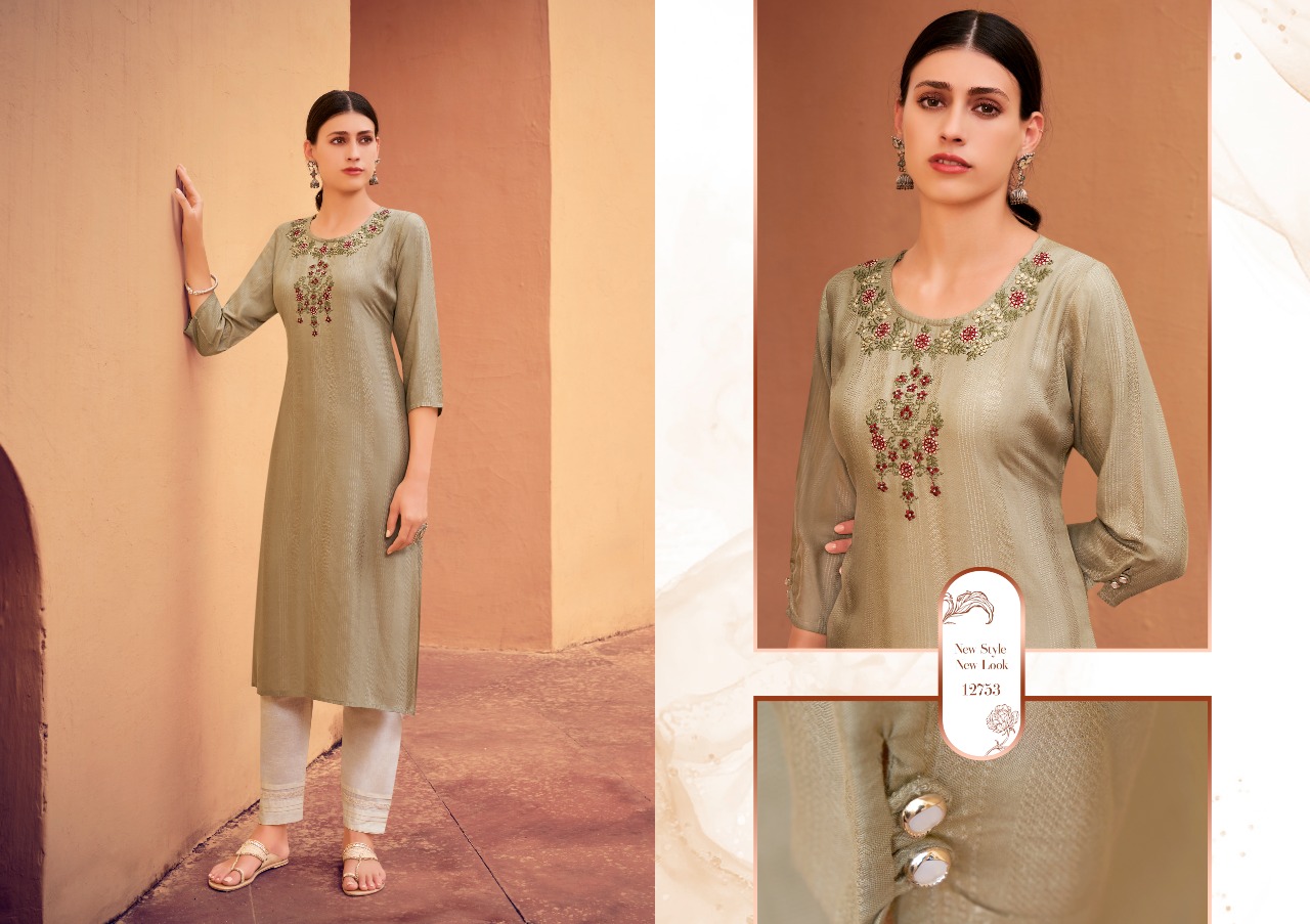 Kalaroop Kashvi Designer   Casual Wear Embroidery Kurti Catalog