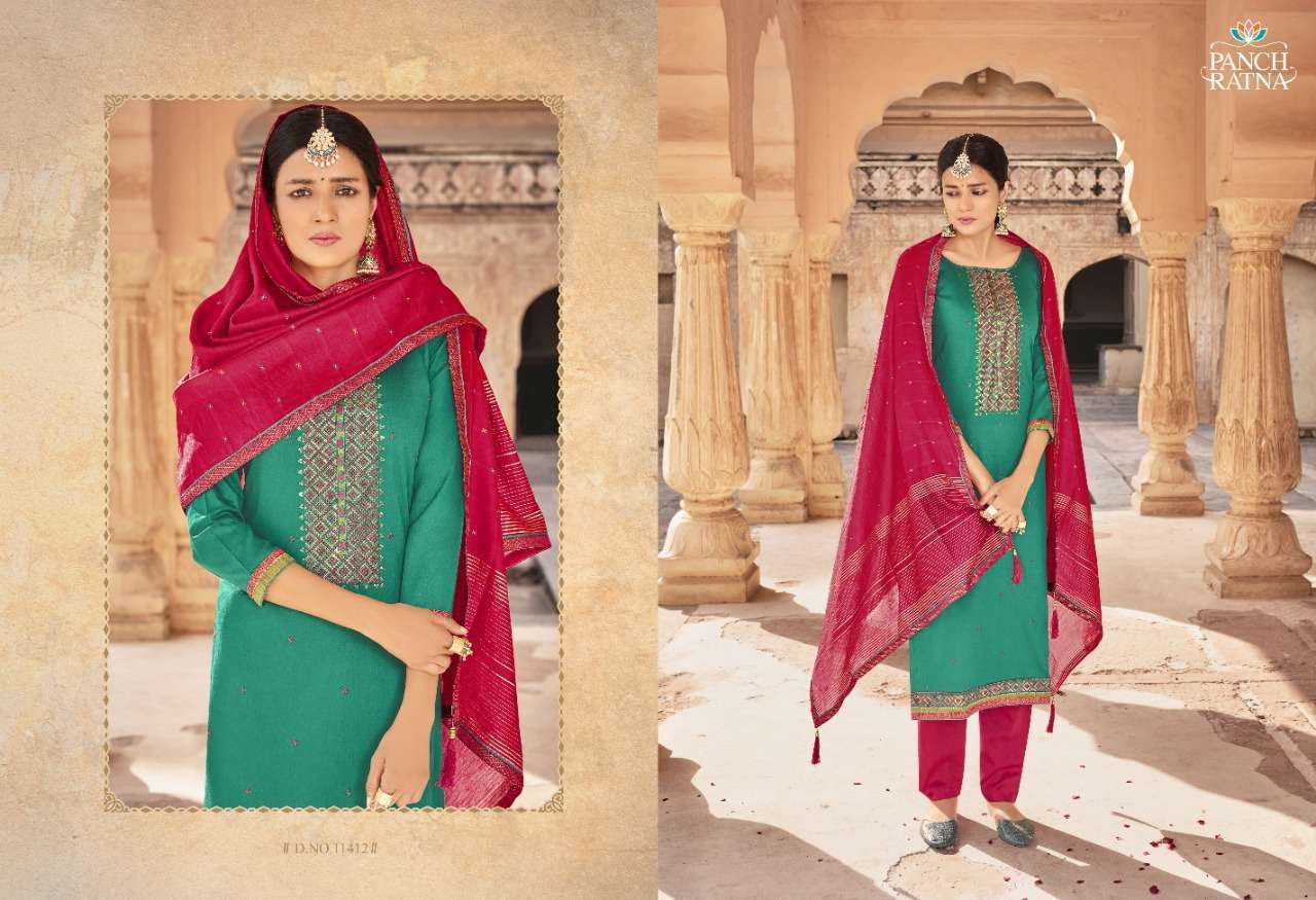Panch Ratna Nilkamal Jam Silk With Sequence Work Dress Material Catalog