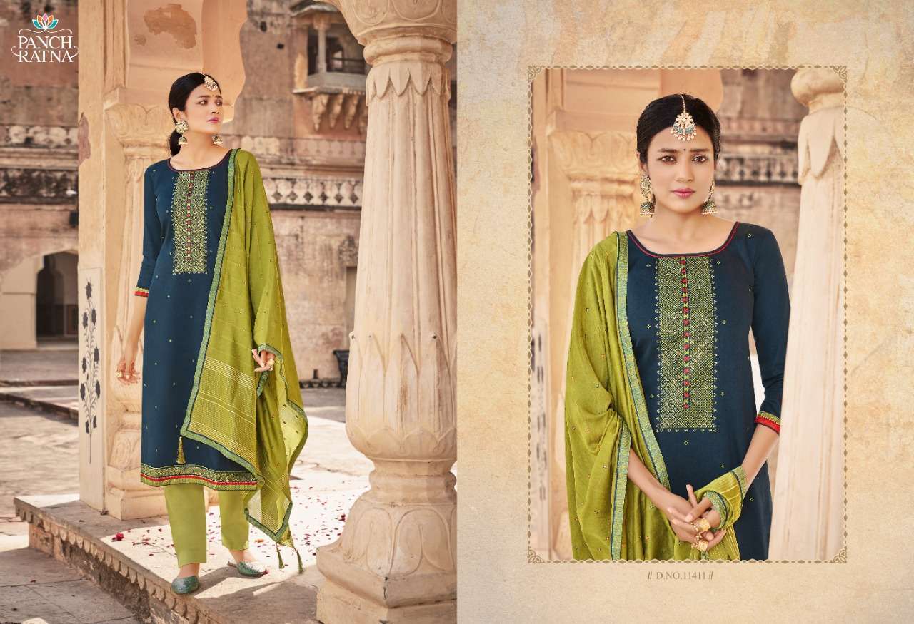 Panch Ratna Nilkamal Jam Silk With Sequence Work Dress Material Catalog