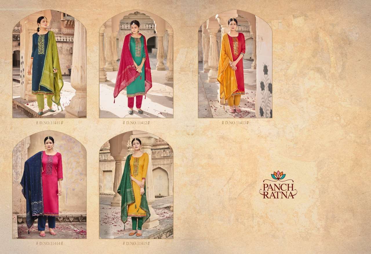 Panch Ratna Nilkamal Jam Silk With Sequence Work Dress Material Catalog