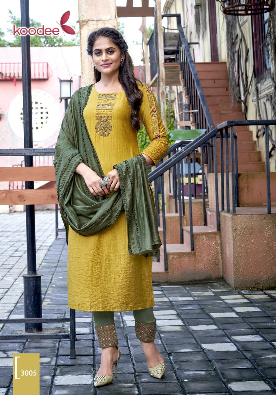 Koodee Riva Vol 1 Festive Wear Ready Made Kurti With Bottom & Dupatta Catalog