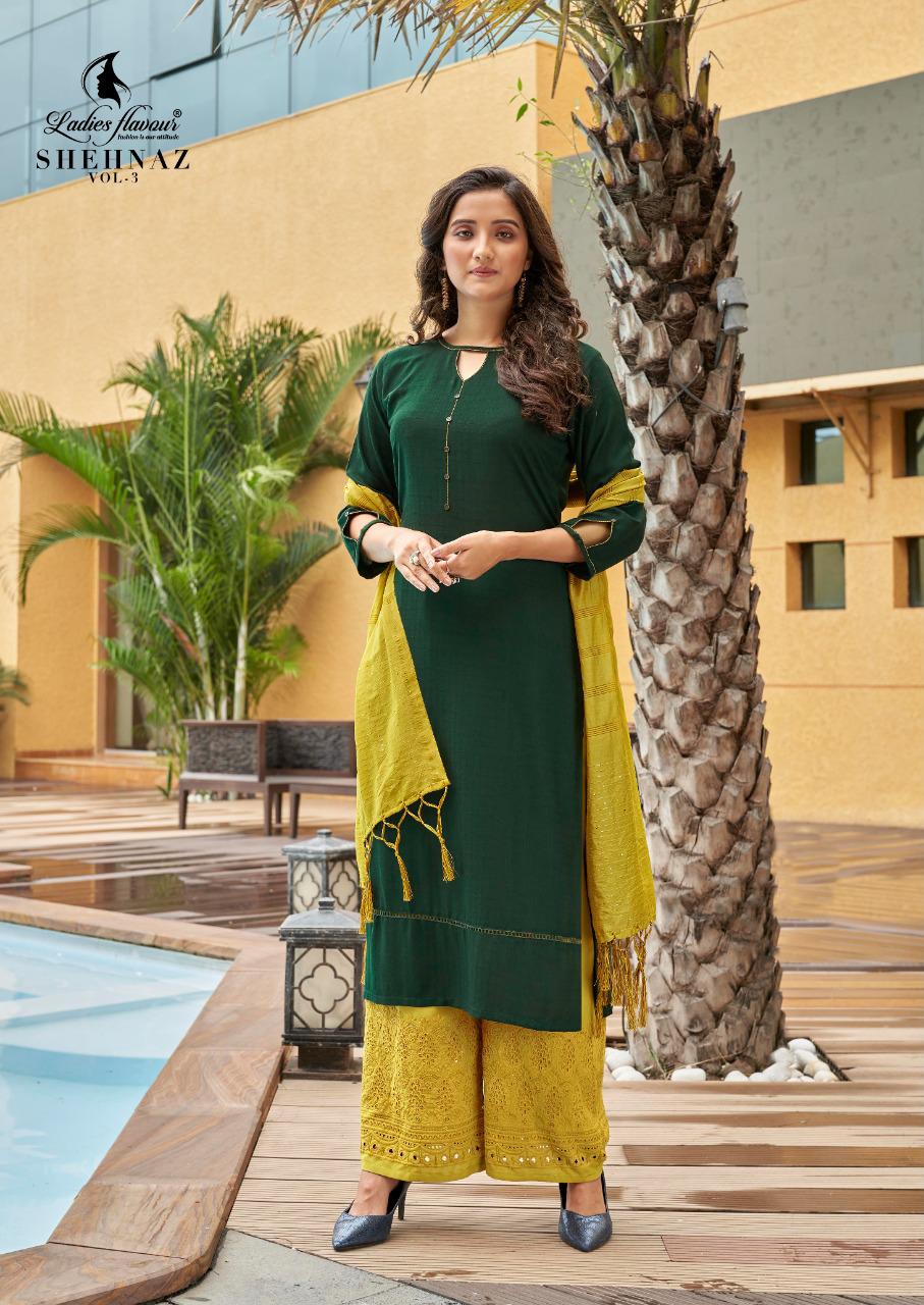 Ladies Flavour Shehnaz Vol  3 Ethnic Wear Ready Made Catalog Buy Kurti Wholesale Catalog 8 Pcs