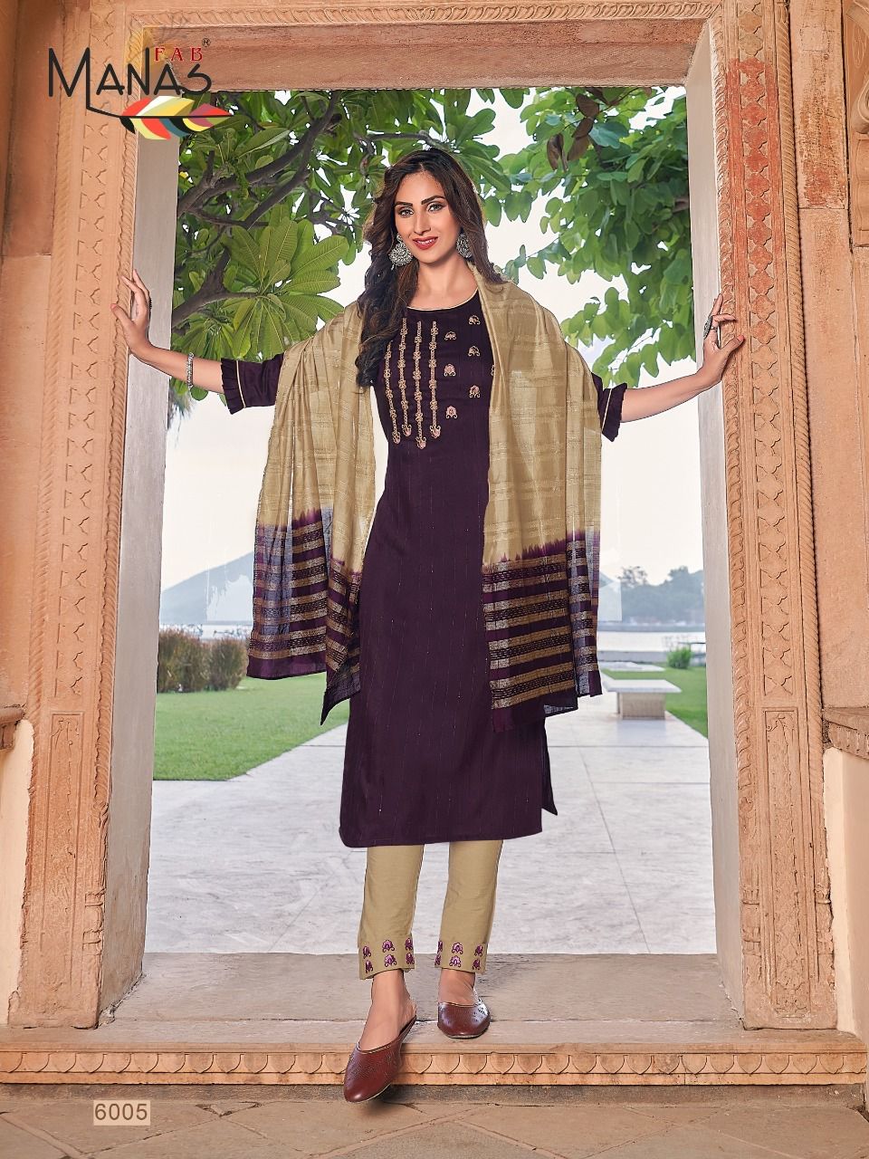 Manas Arina Designer Embroidery Ready Made Kurti Bottom With Dupatta Catalog