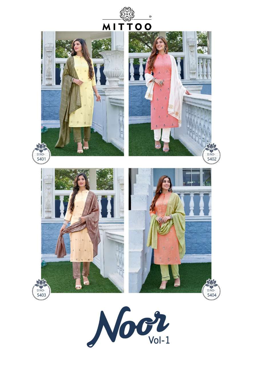 Mittoo Noor Vol 1 Viscose Fancy Ready Made Collection Kurti Bottom With Dupatta Catalog
