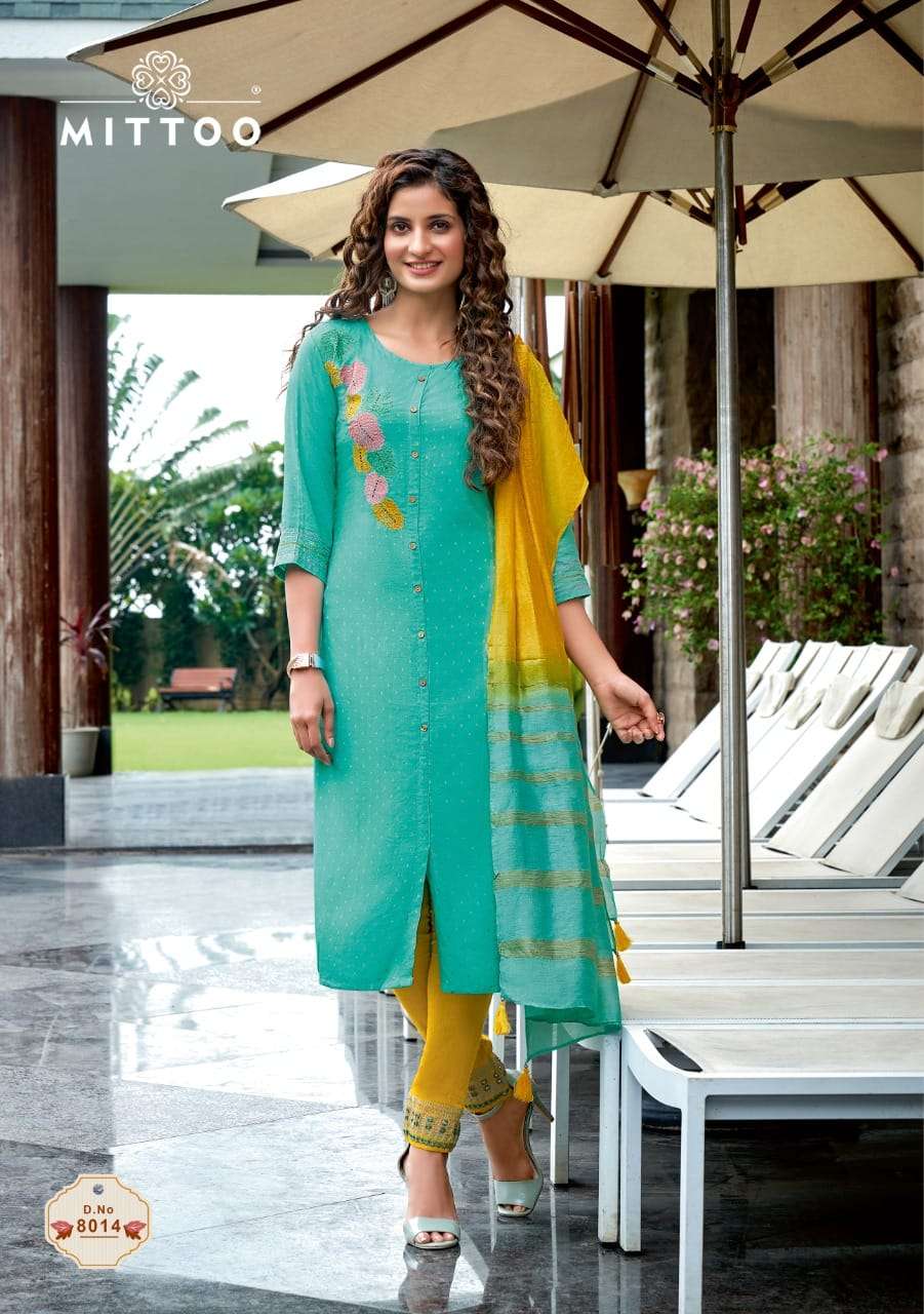 Mittoo  Rangpreet Vol-3 Viscose Jacquard Butti Top With Bottom And Dupatta Catalog