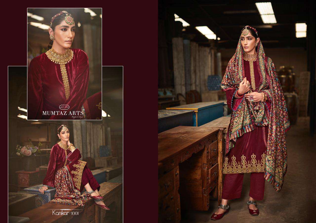 Mumtaz Arts Kanikar Velvet Vol 2 Velvet With Neck & Daman Embroidery Salwar Suits Catalog