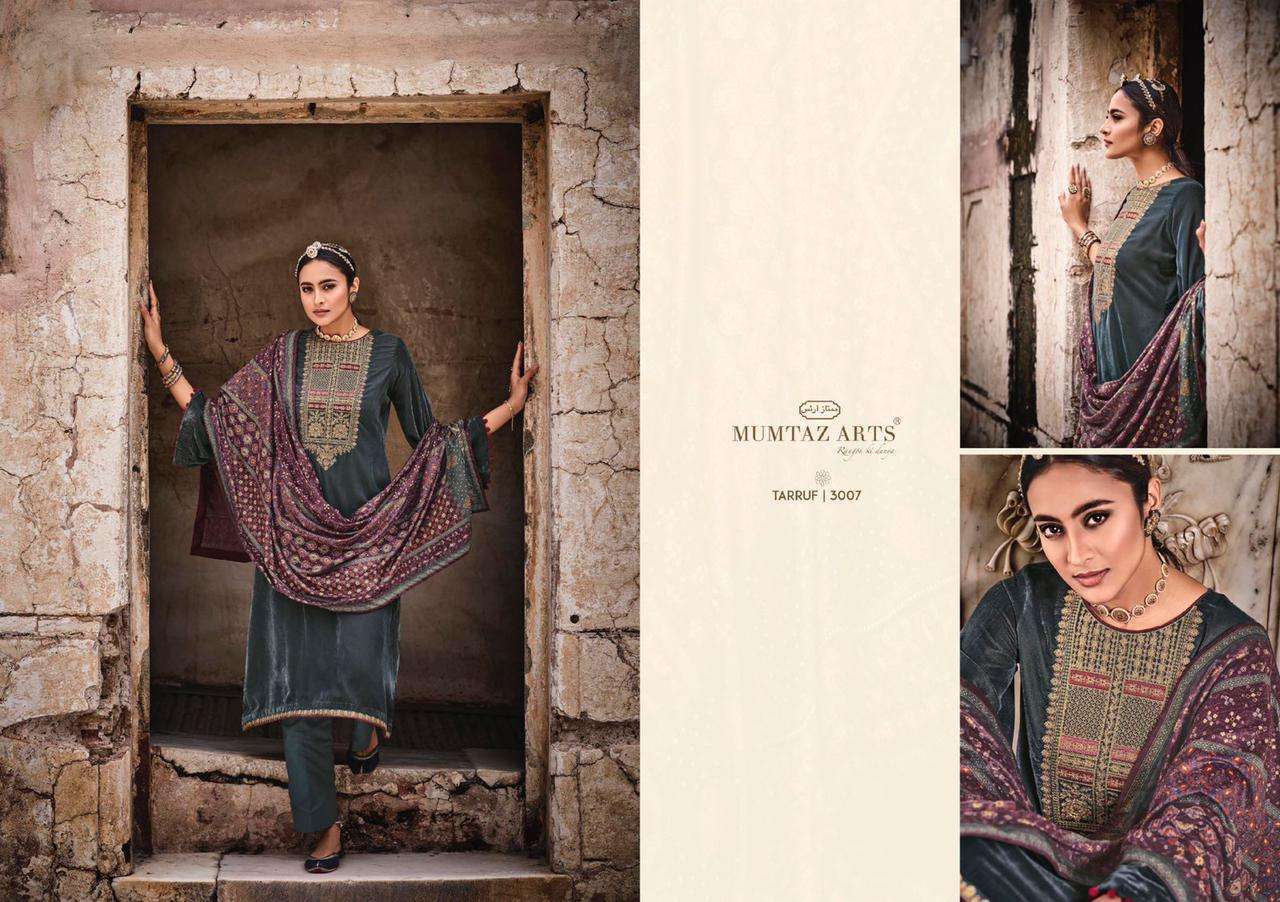 Mumtaz Arts Tarruf Velvet With Embroidery Work Pashmina Suits Catalog