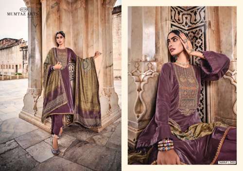 Mumtaz Arts Tarruf Velvet With Embroidery Work Pashmina Suits Catalog
