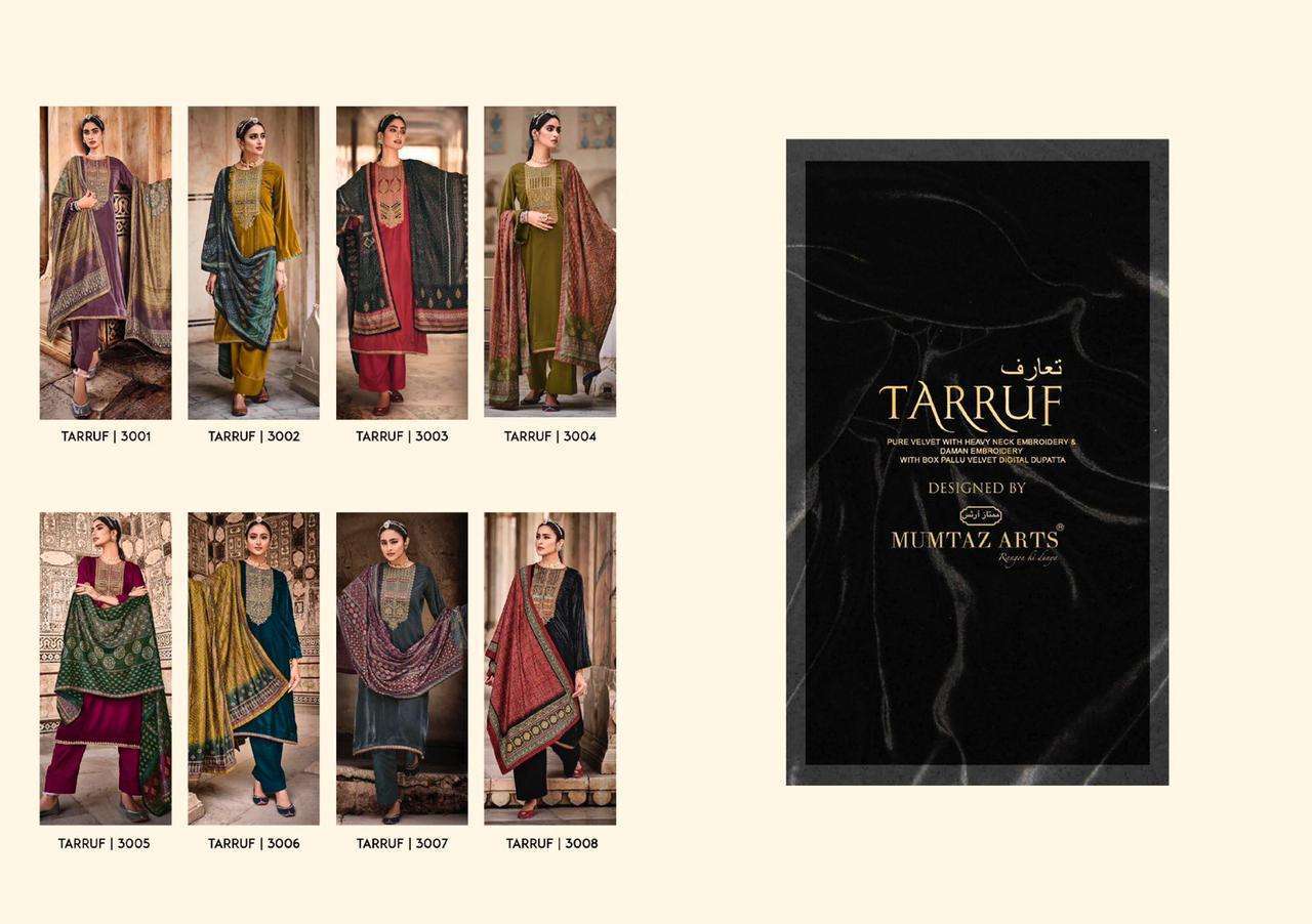 Mumtaz Arts Tarruf Velvet With Embroidery Work Pashmina Suits Catalog