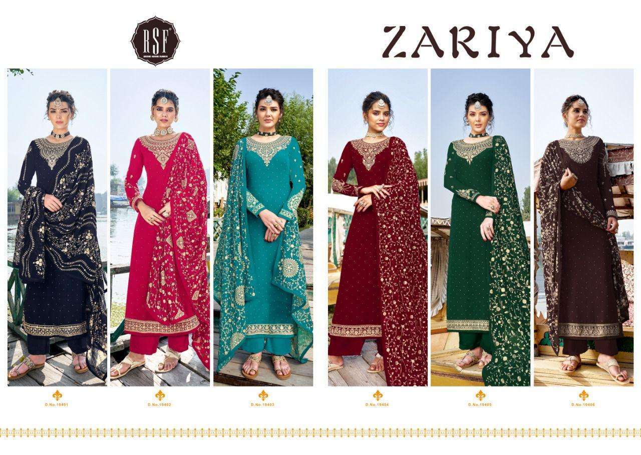 Rsf Zariya Faux Georgette With Embroidery Work Salwar Suits Catalog
