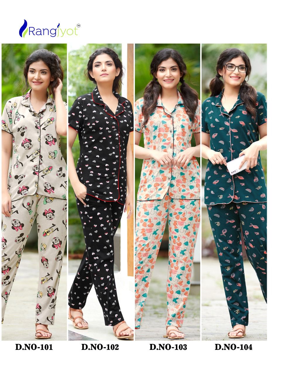 Rangjyot Hosiery Cotton Printed Night Suit Catalog