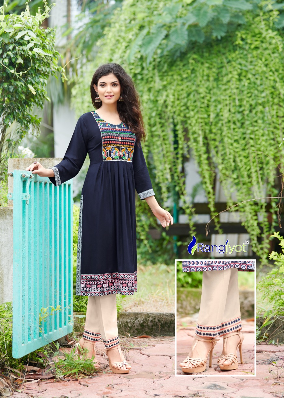 Rangjyot Maria Vol  1 Ethnic Wear Buy Wholesale Designer Kurti With Bottom In India