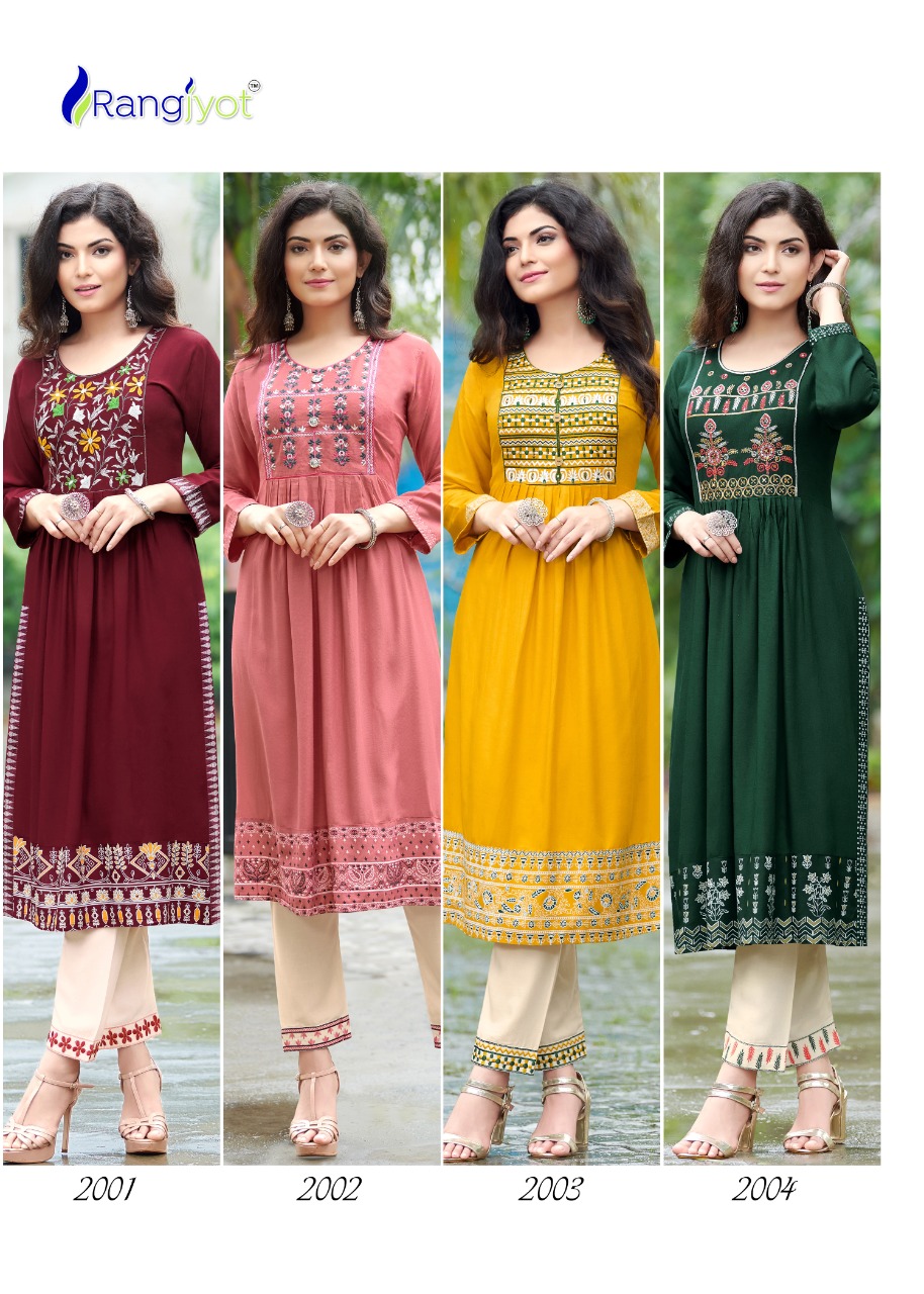 Rangjyot Maria Vol  1 Ethnic Wear Buy Wholesale Designer Kurti With Bottom In India