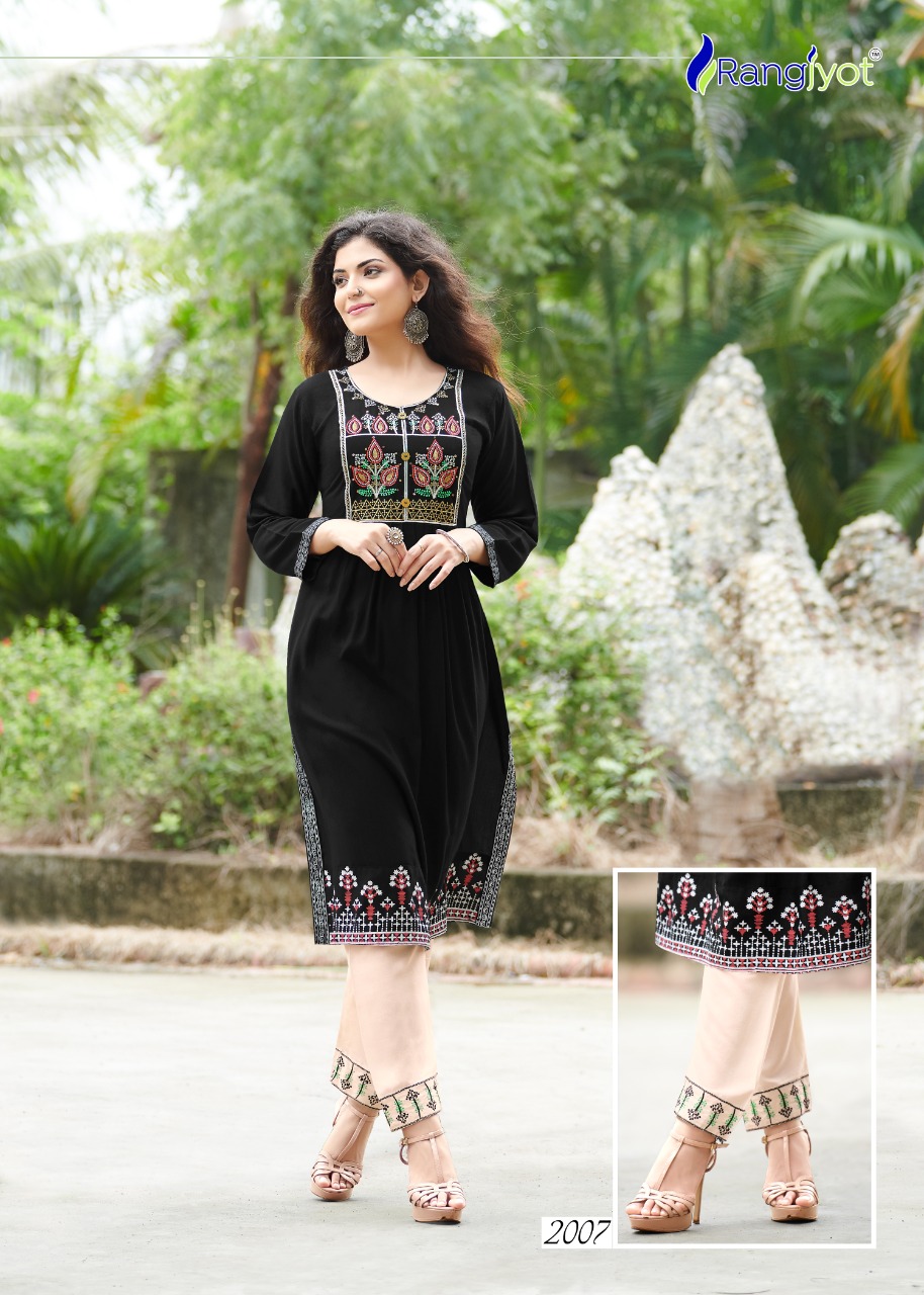 Rangjyot Maria Vol  1 Ethnic Wear Buy Wholesale Designer Kurti With Bottom In India