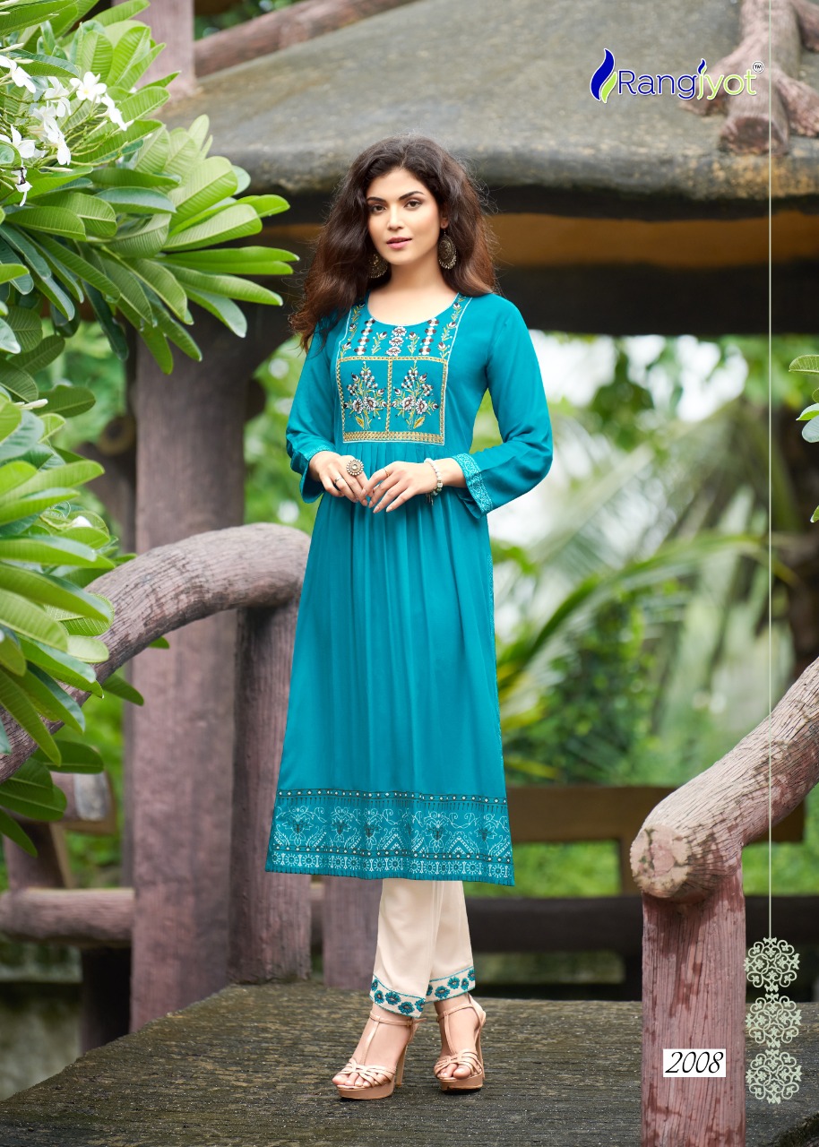 Rangjyot Maria Vol  1 Ethnic Wear Buy Wholesale Designer Kurti With Bottom In India
