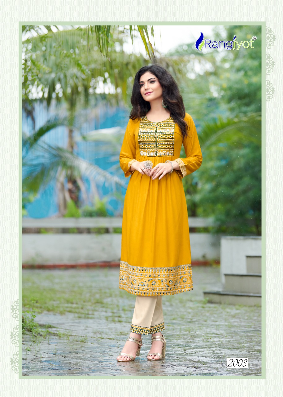 Rangjyot Maria Vol  1 Ethnic Wear Buy Wholesale Designer Kurti With Bottom In India