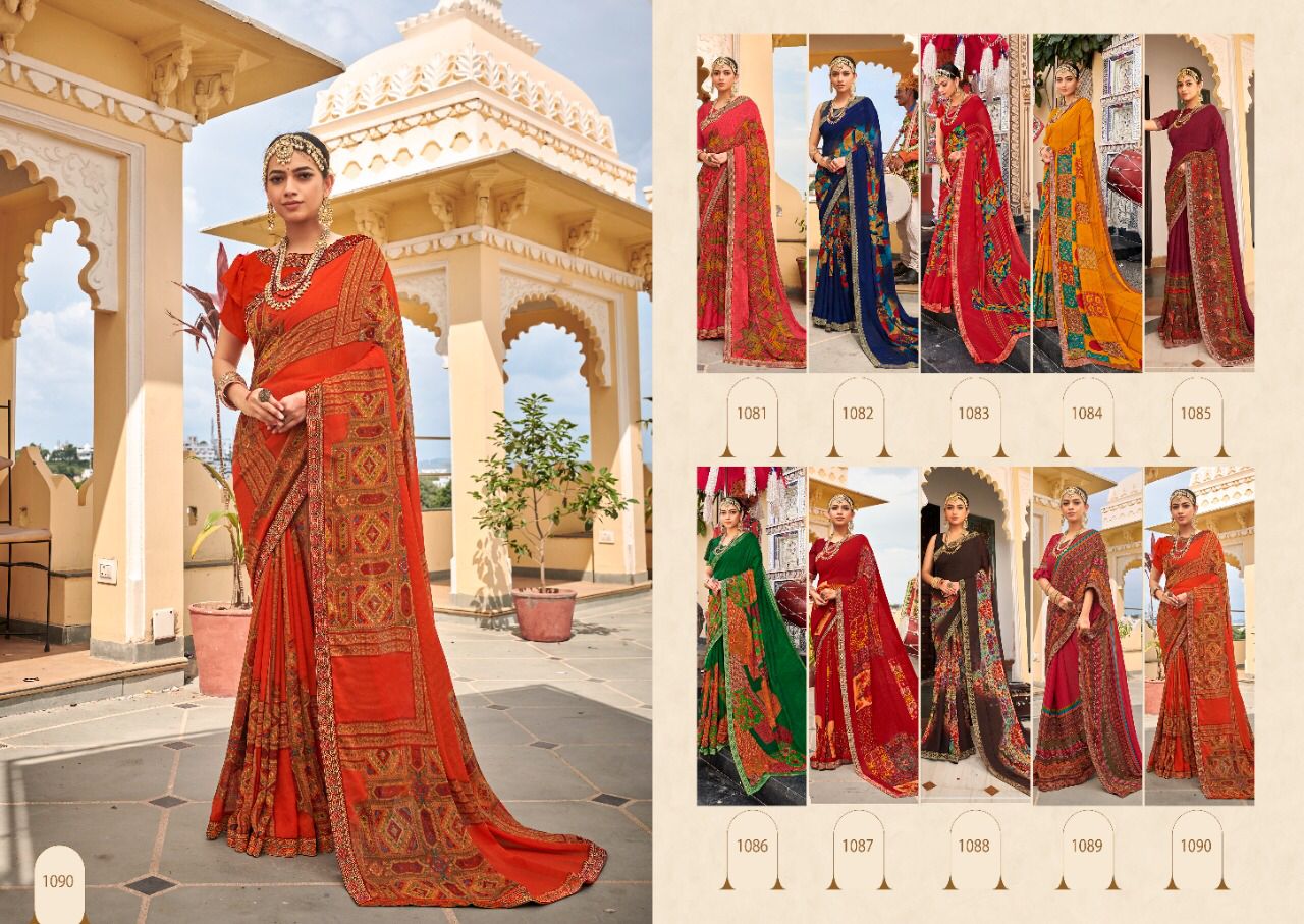 Saroj Gorgeous  Vol 4 Casual Wear Georgette Saree Catalog