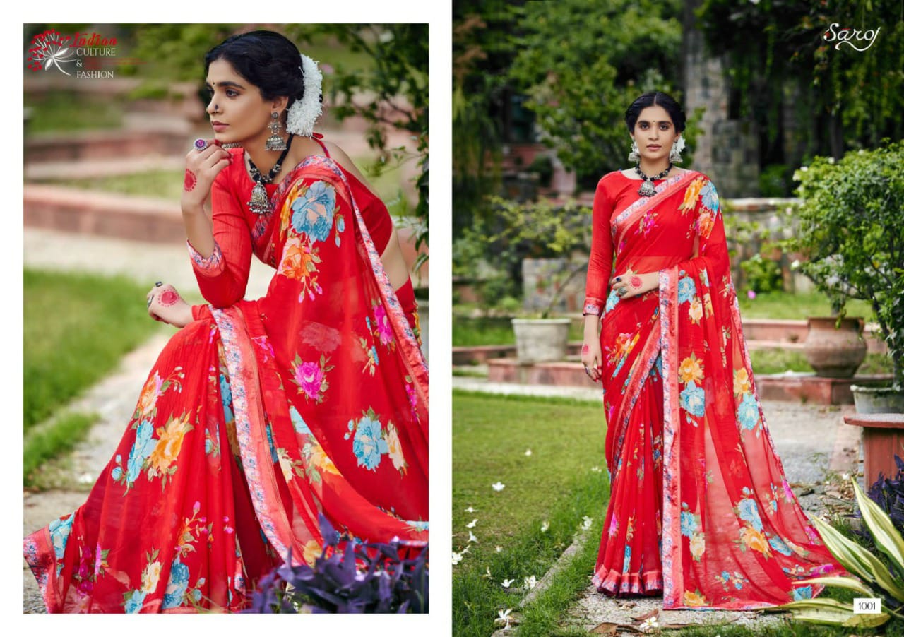 Saroj Khushboo Casual Wear Georgette Saree Buy Indian Georgette Saree Online