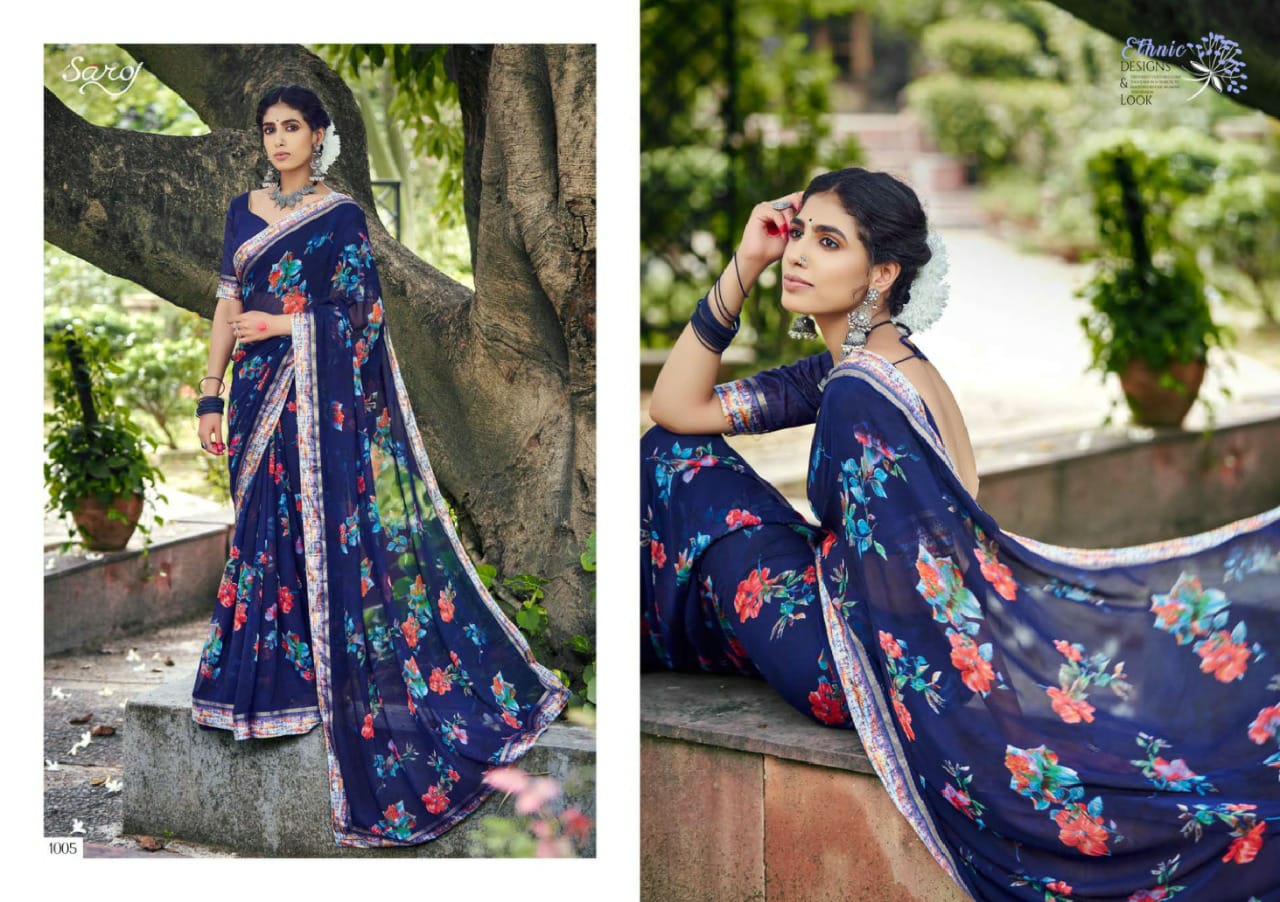 Saroj Khushboo Casual Wear Georgette Saree Buy Indian Georgette Saree Online