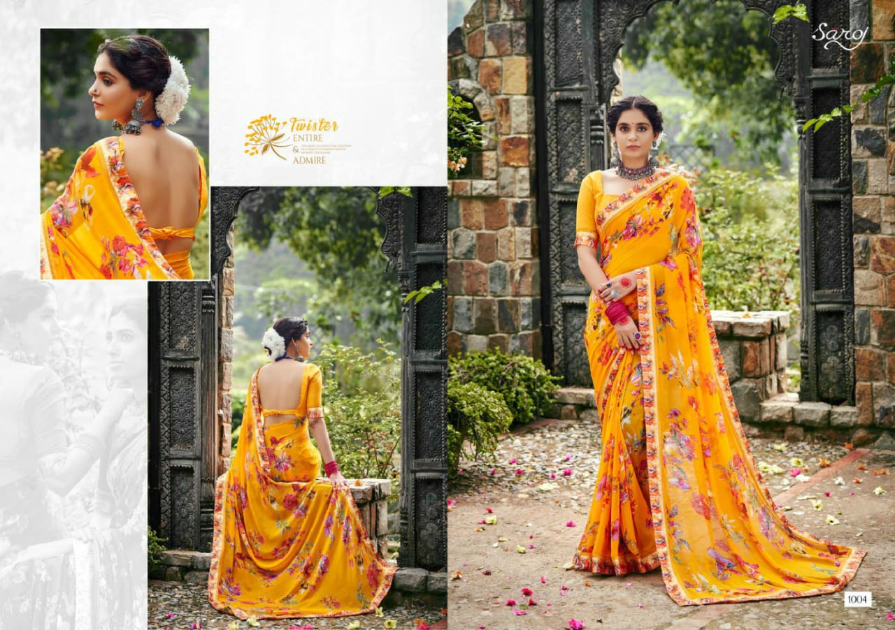 Saroj Khushboo Casual Wear Georgette Saree Buy Indian Georgette Saree Online