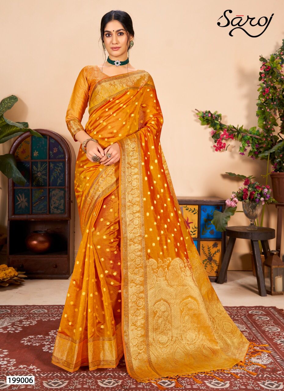 Saroj Rubaru Soft Orgenza Party Wear Saree Catalog