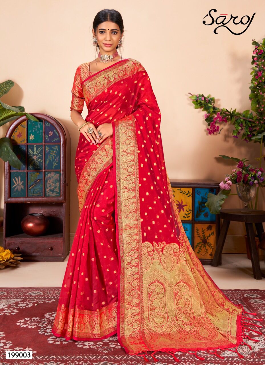 Saroj Rubaru Soft Orgenza Party Wear Saree Catalog