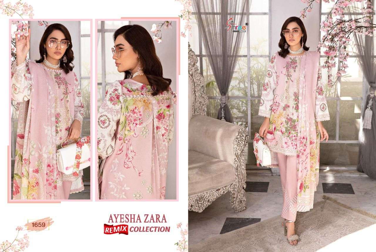 Shree Ayesha Zara Remix Collection Pure Cotton Print Pakistani Suits Catalog