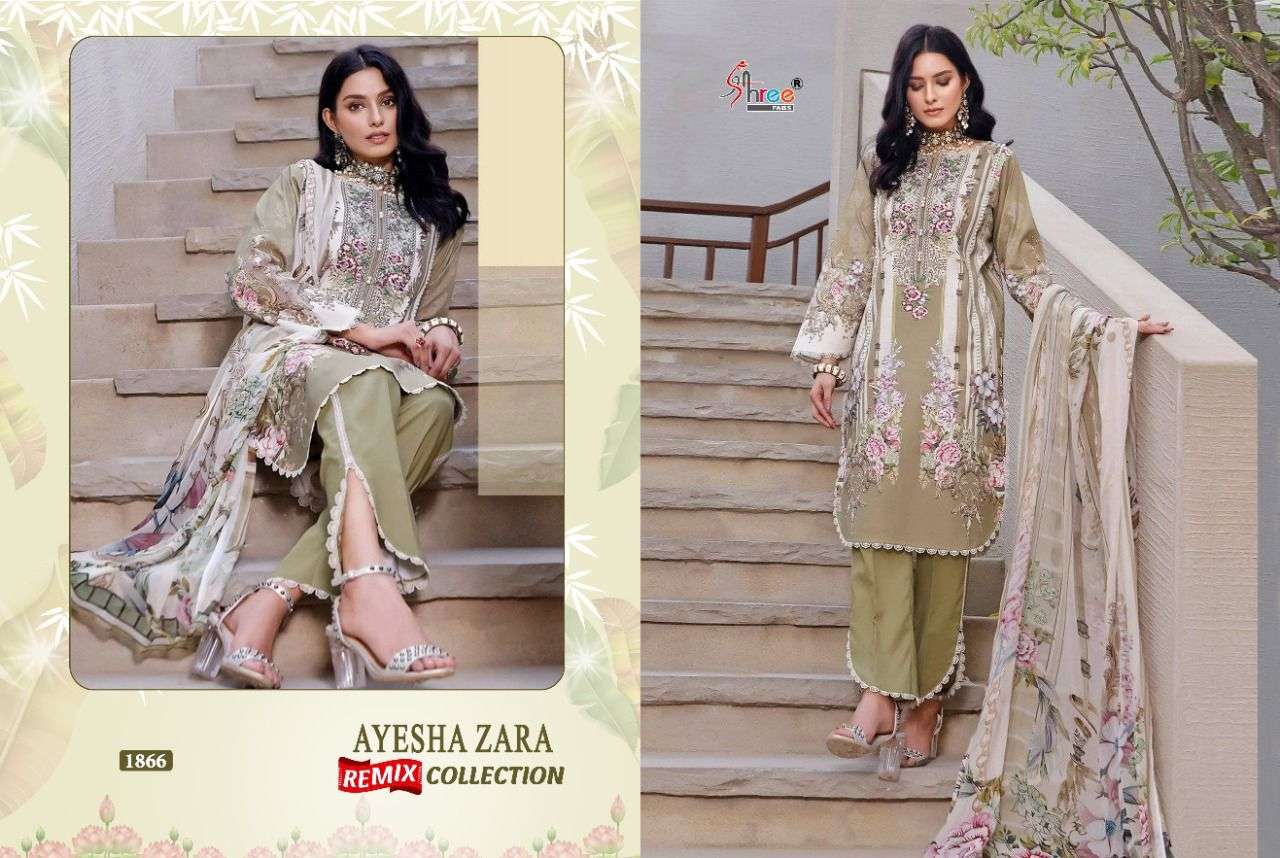 Shree Ayesha Zara Remix Collection Pure Cotton Print Pakistani Suits Catalog