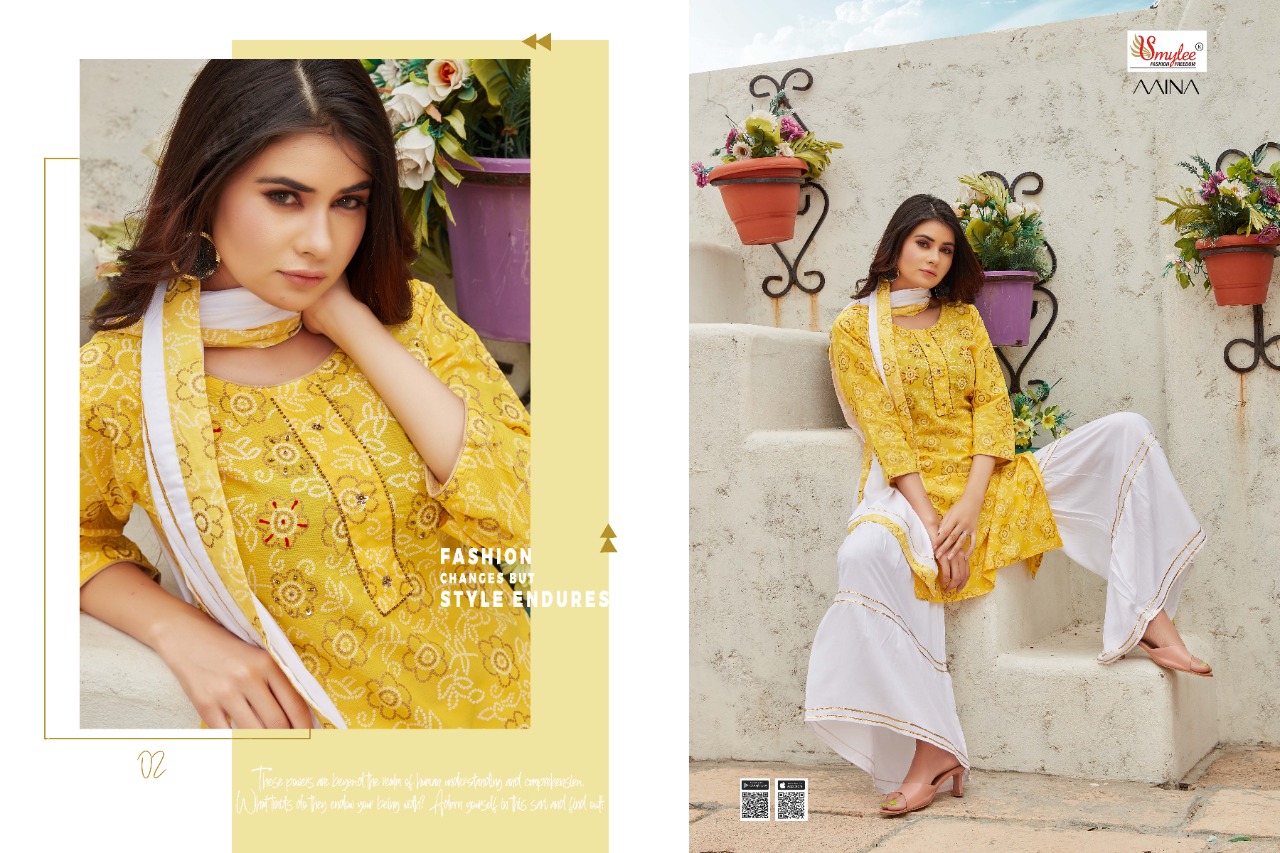 Smylee  Aaina Exclusive Designer Kurti  Bottom With Dupatta Catalog