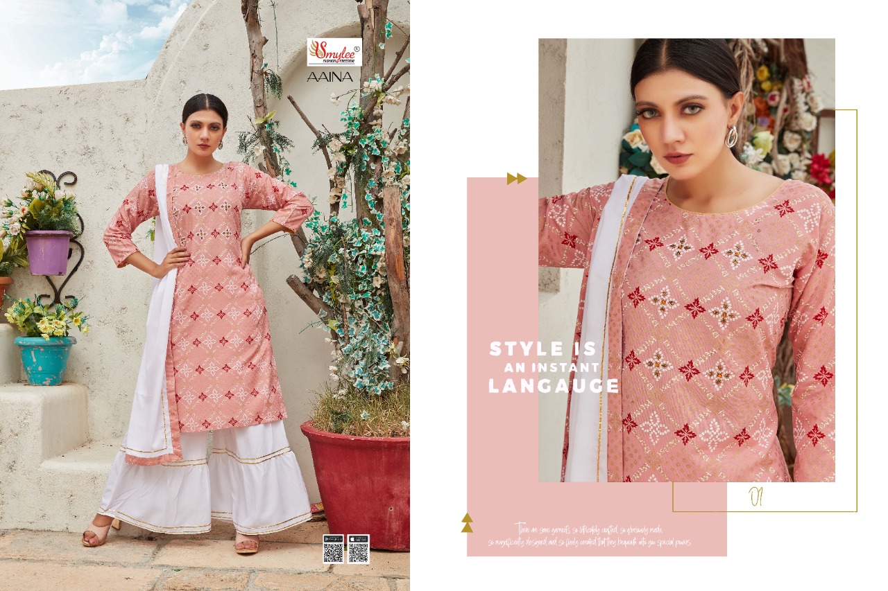 Smylee  Aaina Exclusive Designer Kurti  Bottom With Dupatta Catalog