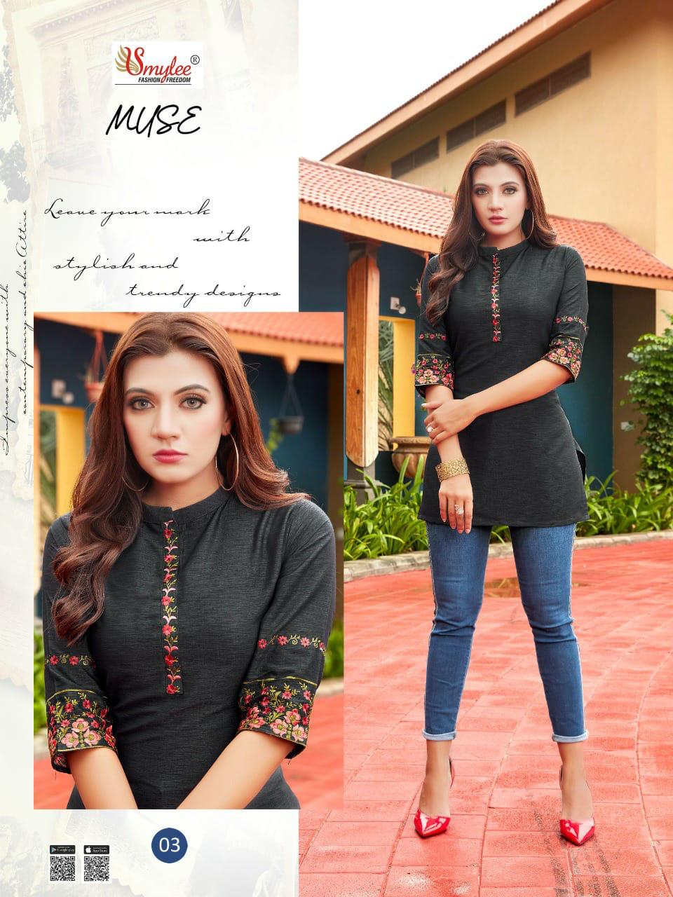 Smylee Muse Ethnic Wear Rayon Western Top Catalog