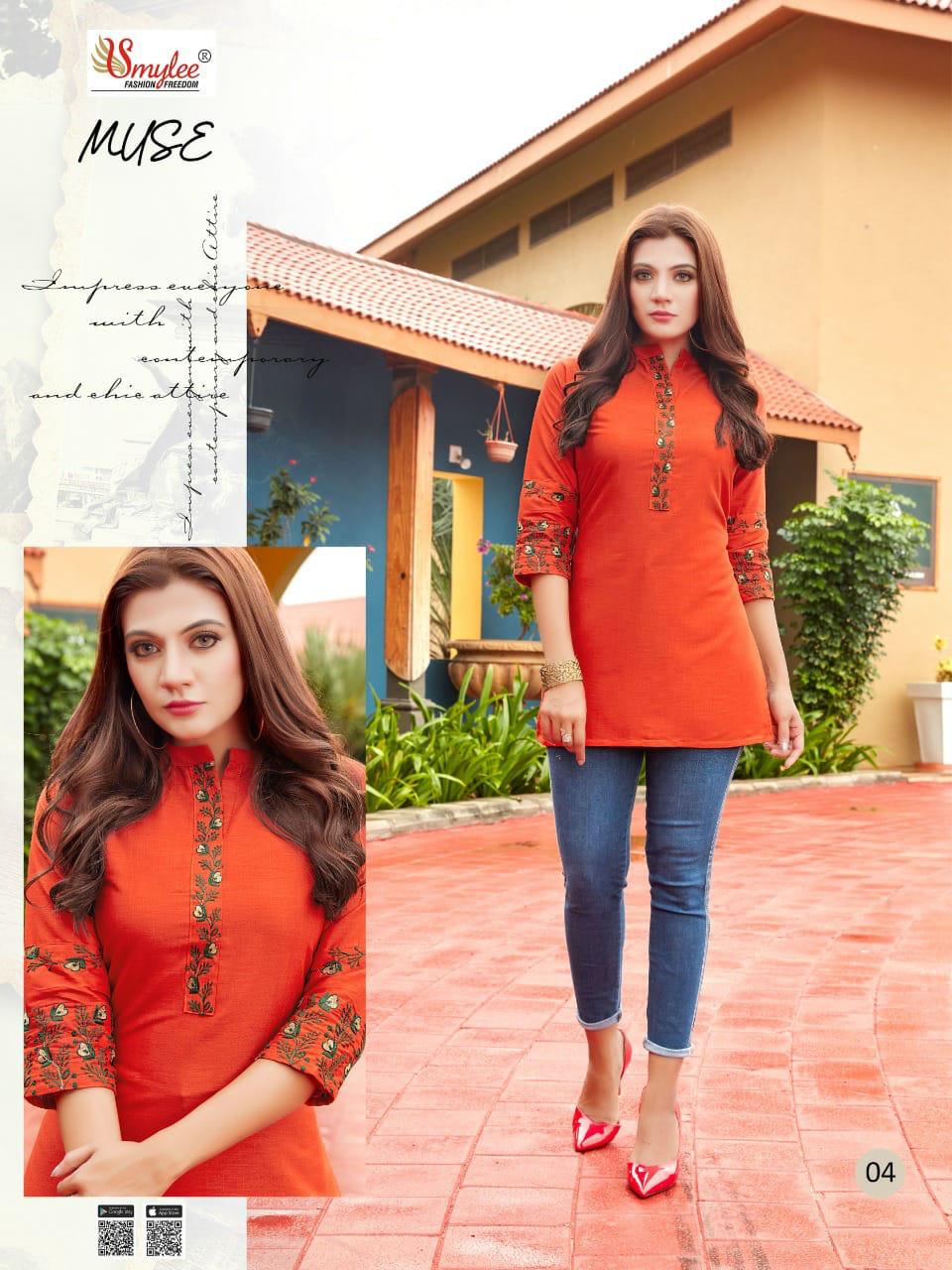 Smylee Muse Ethnic Wear Rayon Western Top Catalog