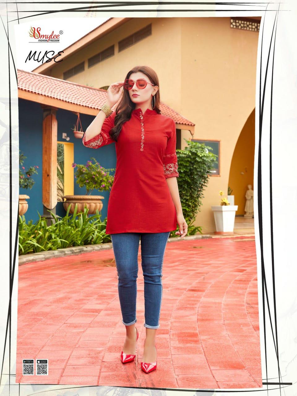 Smylee Muse Ethnic Wear Rayon Western Top Catalog