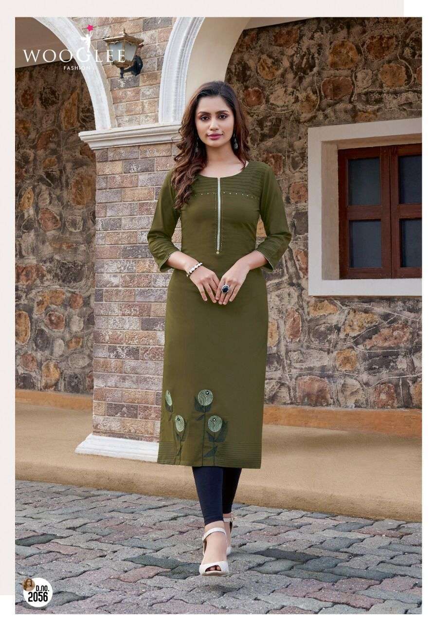 Wooglee Barbella Vol 8 Rayon With Embroidery Wholesale Kurtis Catalog