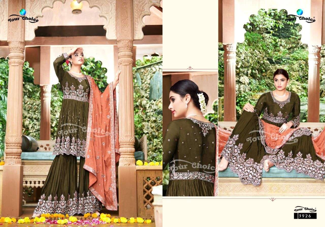 Your Choice F Studio Chinon With Embroidery Work Salwar Kameez Catalog