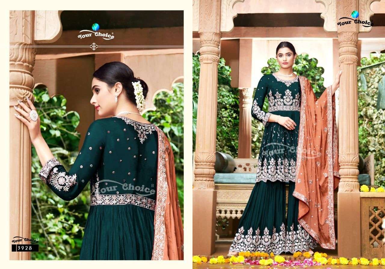 Your Choice F Studio Chinon With Embroidery Work Salwar Kameez Catalog