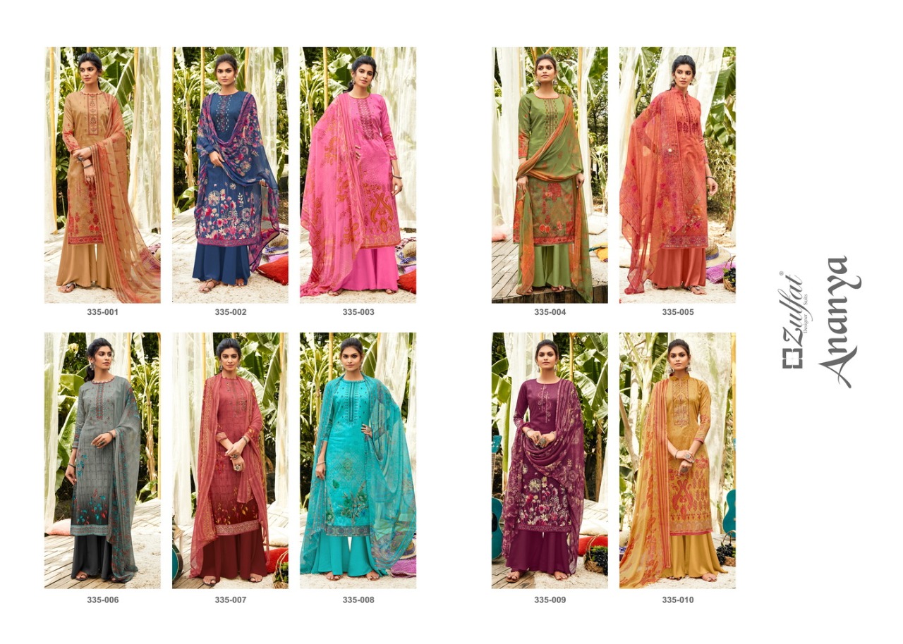 Zulfat Anaya Jam Cotton Designer Dress Material Catalog