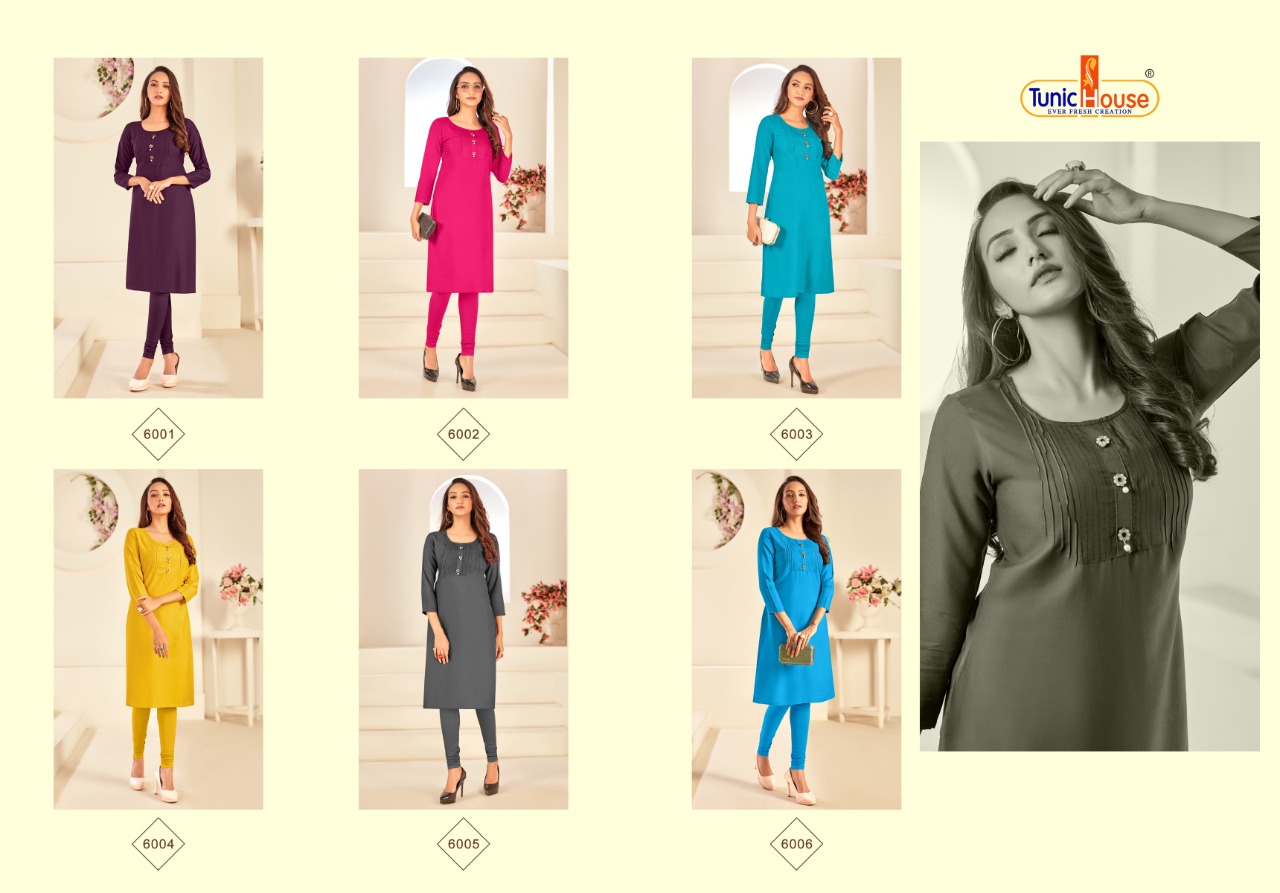Tunic House Nice Girl Designer Rayon Kurti Catalog