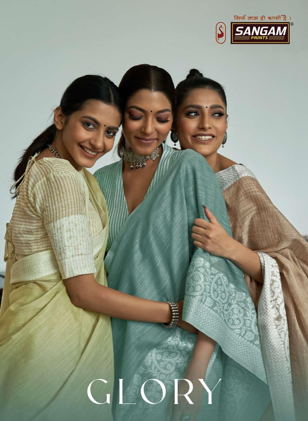Sangam Presents Glory Linen Thread Work Saree Collection