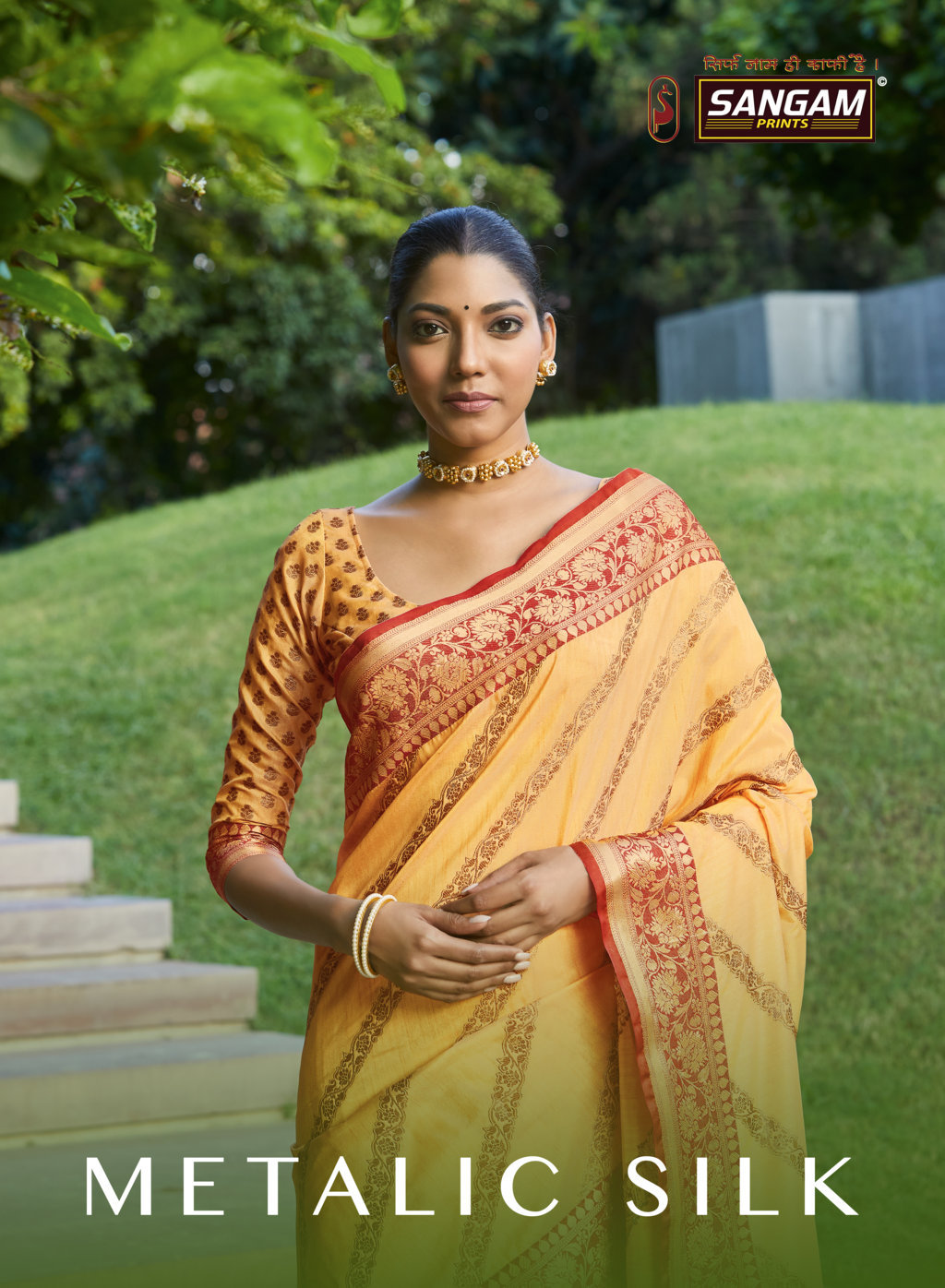 Sangam Presents Metallic Silk Designer Soft Silk Sarees