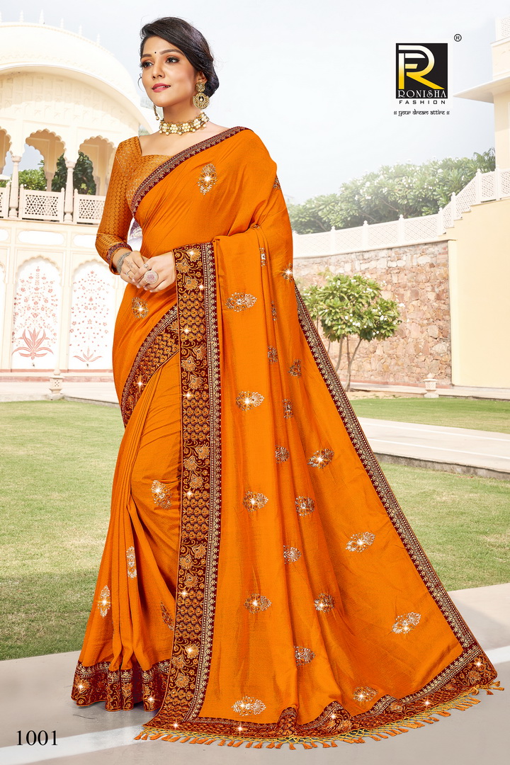Ranjna Malhar Thread Work Heavy Diamond Exclusive Saree Collecton Online Shop