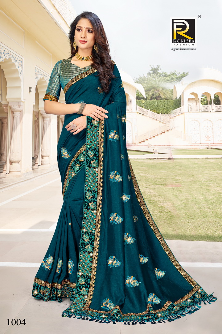Ranjna Malhar Thread Work Heavy Diamond Exclusive Saree Collecton Online Shop