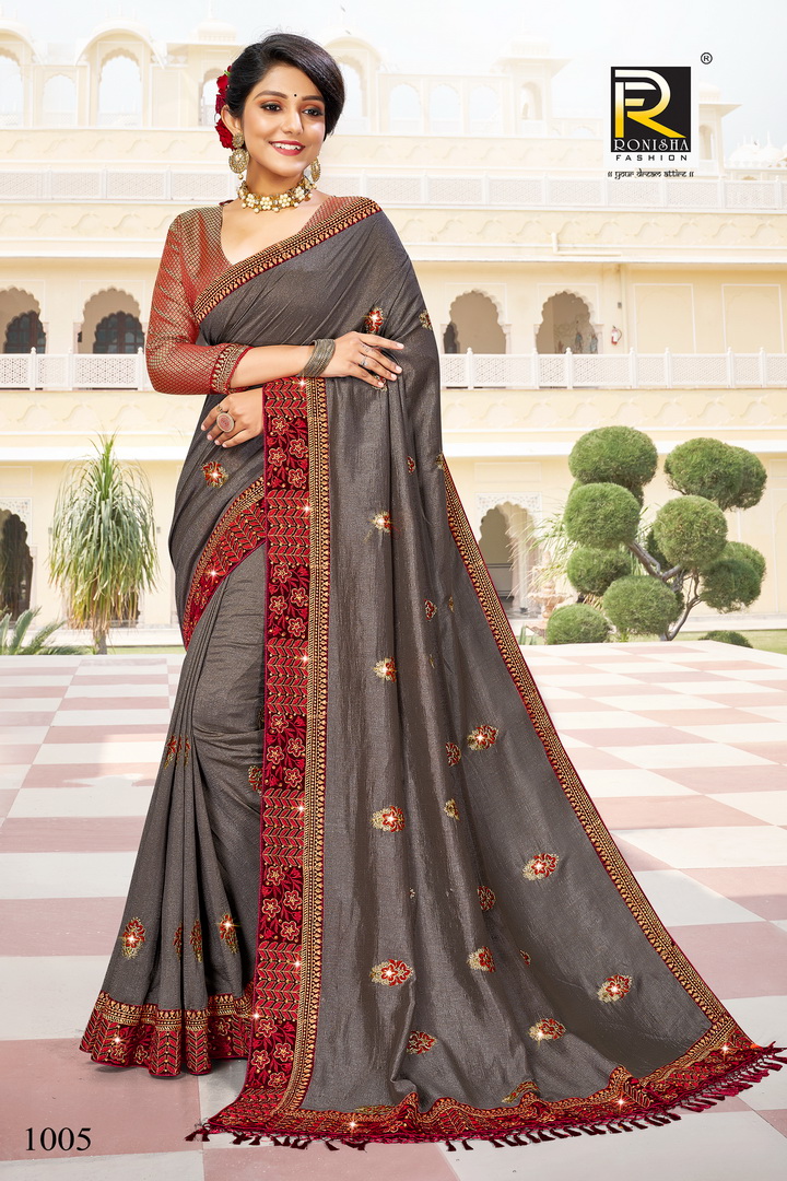 Ranjna Malhar Thread Work Heavy Diamond Exclusive Saree Collecton Online Shop